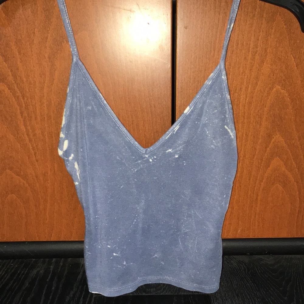 Brandy Melville blue and white crop top